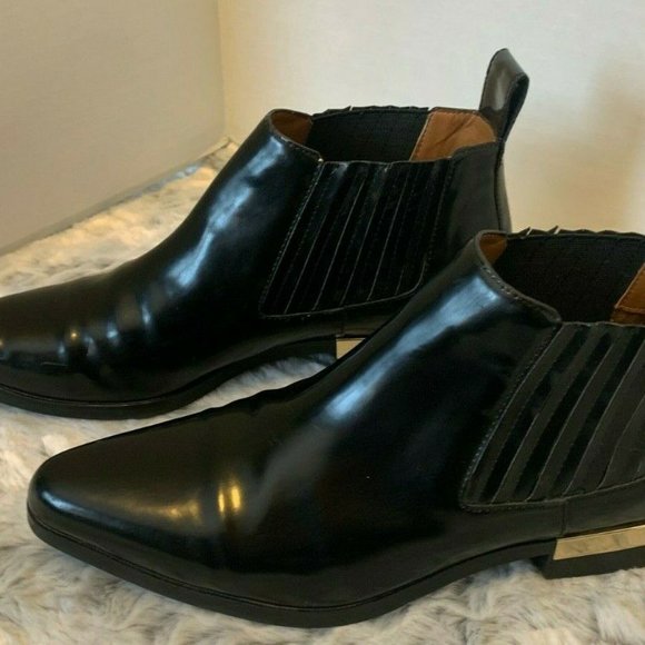 Zara Shoes - Zara Womens Ankle Boots Gold Trim Heel Sz 8 1/2